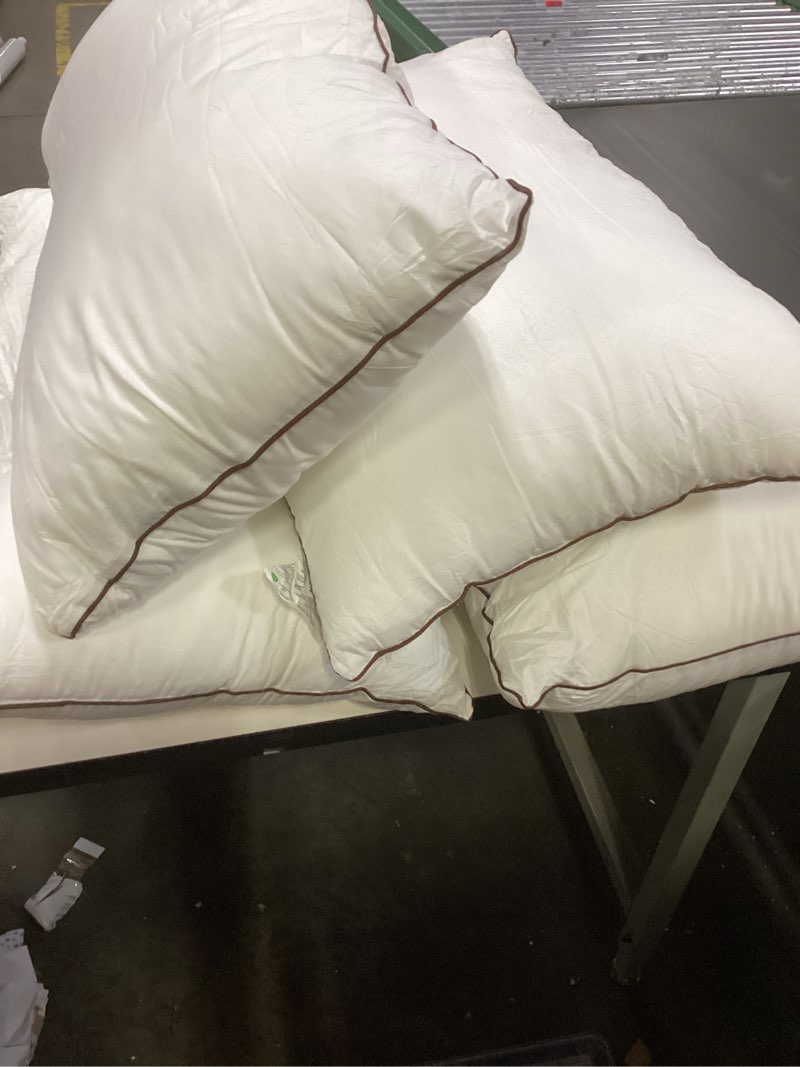 Condition photo showing As Is for JOLLYVOGUE King Size Pillows Set of 4 for Sleeping, Soft and Supportive Bed Pillows with Down Alternative Filling for Side and Back Sleepers, Hotel Collection 01 - Classic Design King (Pack of 4)