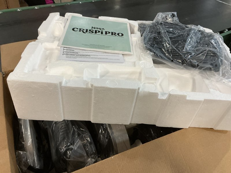 Condition photo showing New/Like New for Ninja Crispi Pro 6-in-1 Glass Air Fryer | 6qt & 2.5qt Glass Containers with Storage Lids | Non-Toxic | Meal Prep, Microwave, Freezer & Dishwasher Safe | Air Fry, Bake & More | Bone | AS101LG