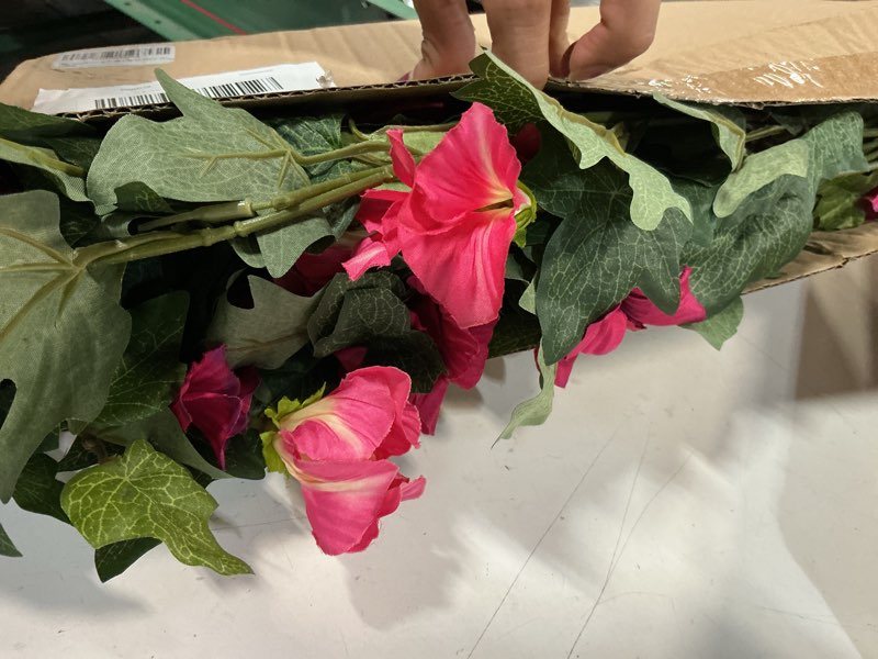 Condition photo showing Good Condition for hyeflora artificial flowers for outdoors 2pcs faux petunias silk fake flowers for outside planter uv resistant realistic home garden porch decor (pink)