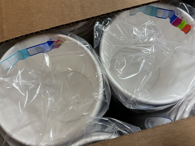 Condition photo showing As Is for Dixie PerfecTouch 10 oz Paper Coffee Cups By GP PRO, Coffee Haze Design, 500 Count (25 Disposable Cups Per Sleeve, 20 Sleeves Per Case), 5310DX 10 oz 500.0