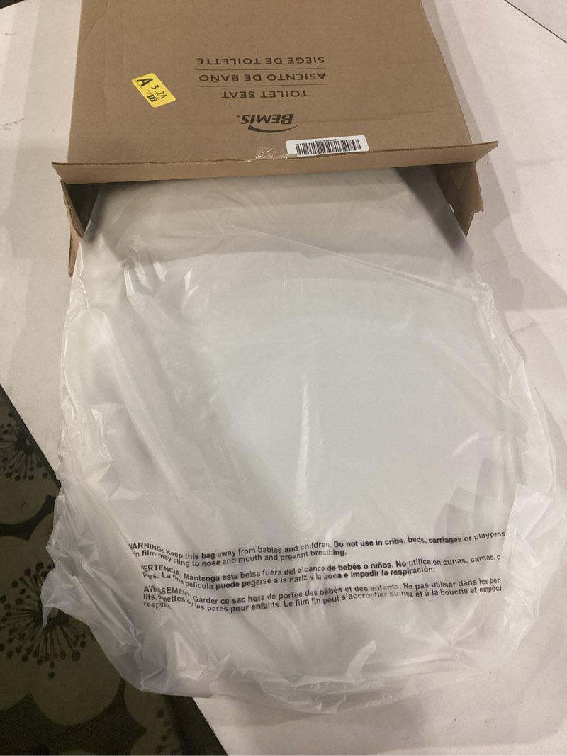 Condition photo showing As Is for bemis 7300slec slow close toilet seat, easy clean hinges and durable plastic seat, made in usa, elongated, white elongated slow close