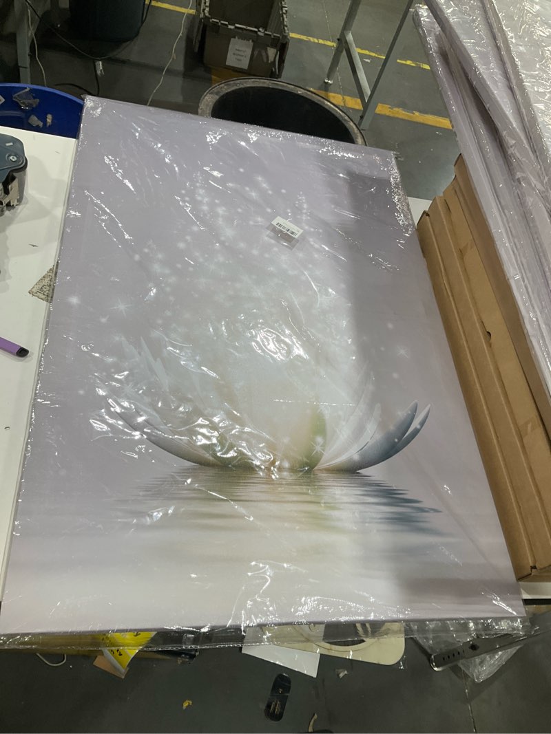 Condition photo showing New/Like New for lotus floral canvas prints art for zen office wall art meditation pictures modern artwork poster for zen wall spa photo yoga room ready to hang (24x 36inch) 24"l x 36"w lotus 03