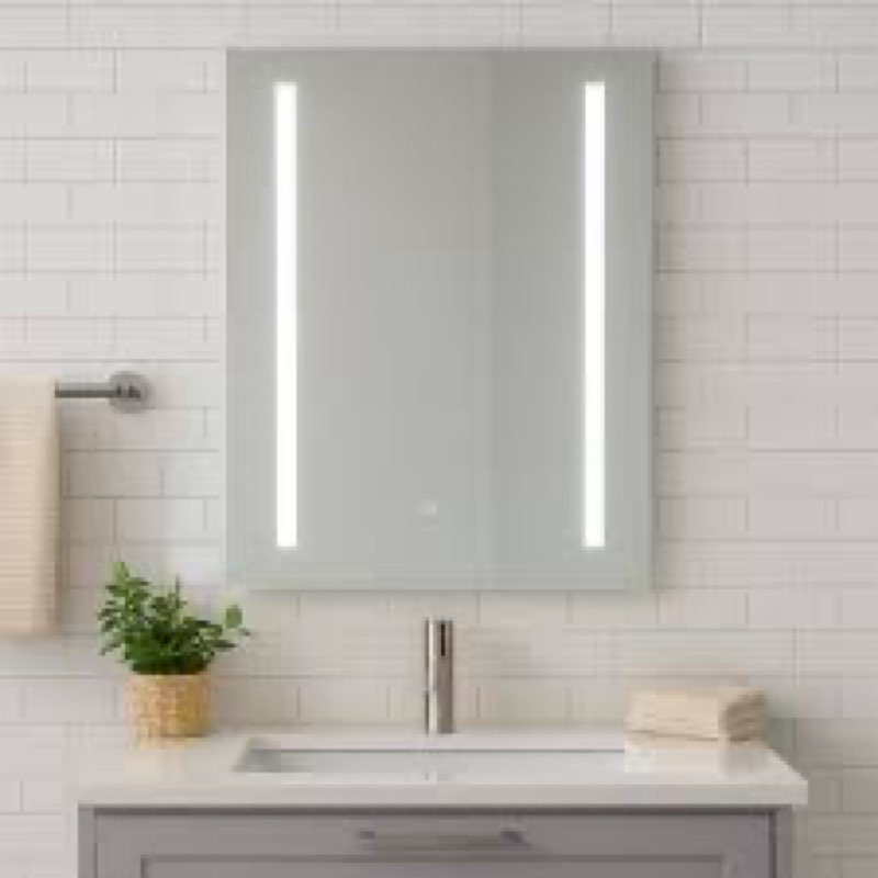 Rectangle Dimmable LED Lighted Bathroom Vanity Mirror ( Chrome )