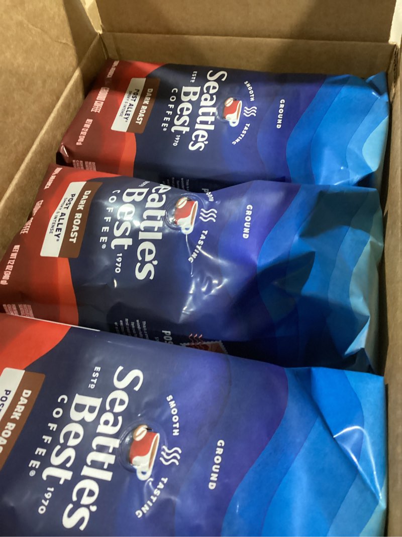 Condition photo showing Good Condition for Seattle’s Best Coffee, Dark Roast Ground Coffee, Post Alley, 100% Arabica, 3 Bags (12 oz Each) Post Alley Blend 12 Ounce (Pack of 3)