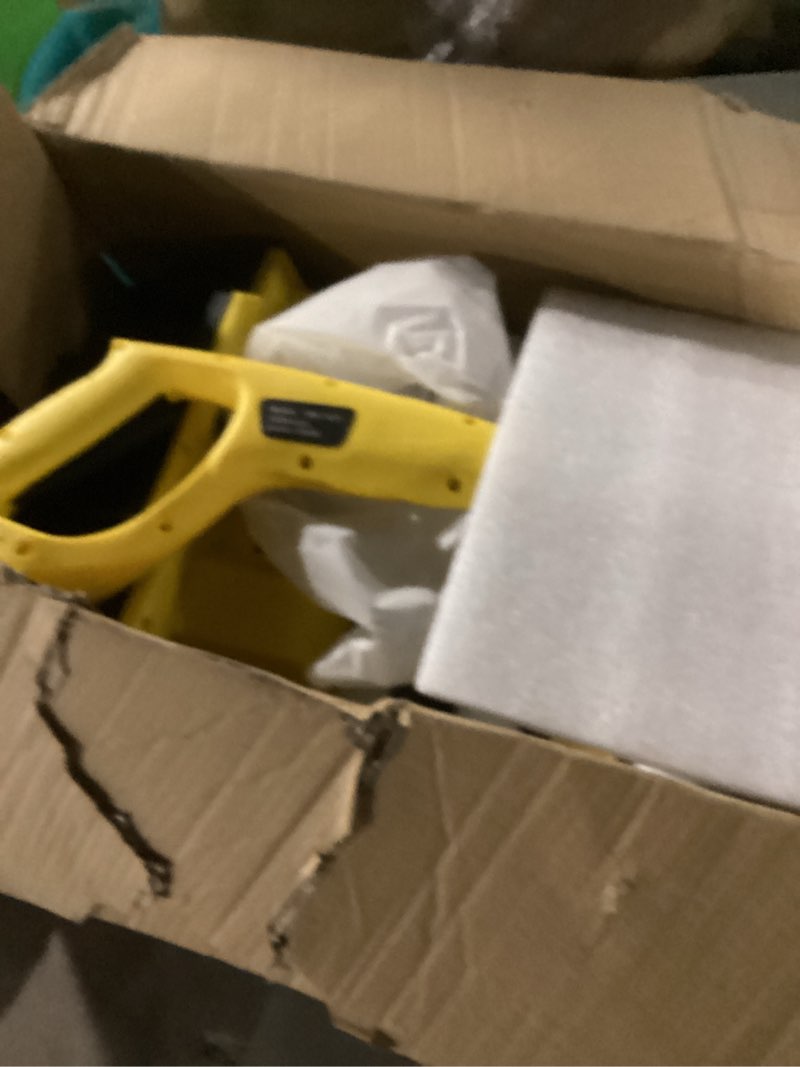 Condition photo showing As Is for Cordless Snow Shovel, 21V Cordless Electric Snow Blower with Battery and Charger, 19FT Throw Distance, Lightweight 9.9lb for Driveway, Sidewalk, Steps, Patio(Yellow)