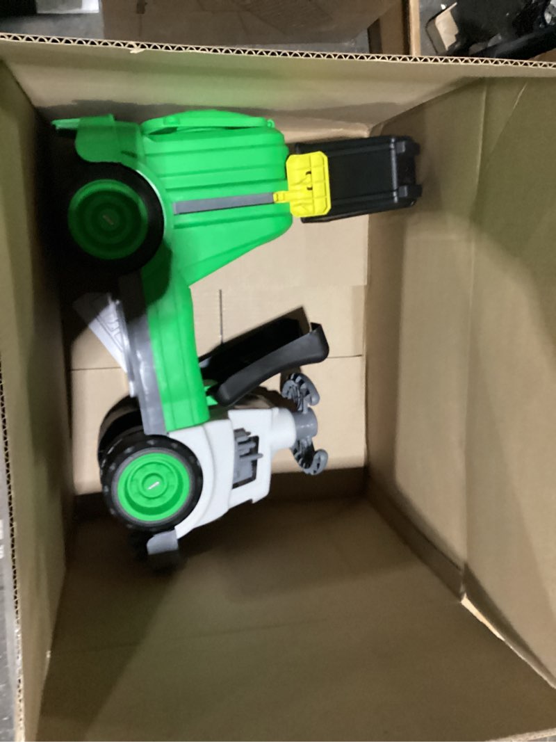 Condition photo showing As Is for little tikes dirt diggers garbage truck scoot ride on with real working horn and trash bin for themed roleplay for boys, girls, kids, toddlers ages 2 to 5 years, large