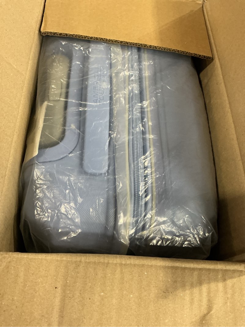 Condition photo showing New/Like New for American Tourister Stratum 2.0 Expandable Hardside Luggage with Spinner Wheels, Cornflower Blue, Carry-on 20-Inch Carry-On Cornflower Blue