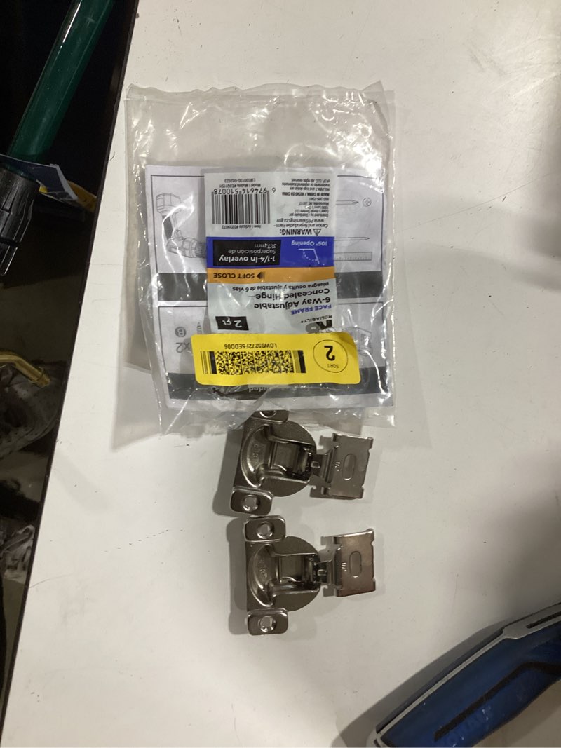 Condition photo showing Good Condition for reliabilt 105-degree 1-1/4-in overlay concealed soft close nickel plated cabinet hinge, 1 pair (2-pieces)