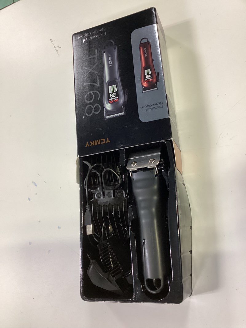 Condition photo showing As Is for Hair Clippers for Men Professional Clippers for Men Cordless&Corded Barber Clippers for Hair Cutting & Grooming. Rechargeable Hair Trimmer Kit for Household (Red)