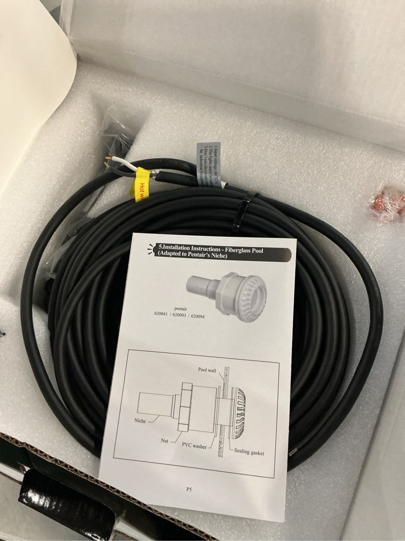 Condition photo showing Good Condition for pool lights for inground pool, direct replacement for pentair globrite microbrite, 1.5 inch led color inground pool & spa light, ip68 waterproof, ac12v, 100 ft cord ac12v-100ft