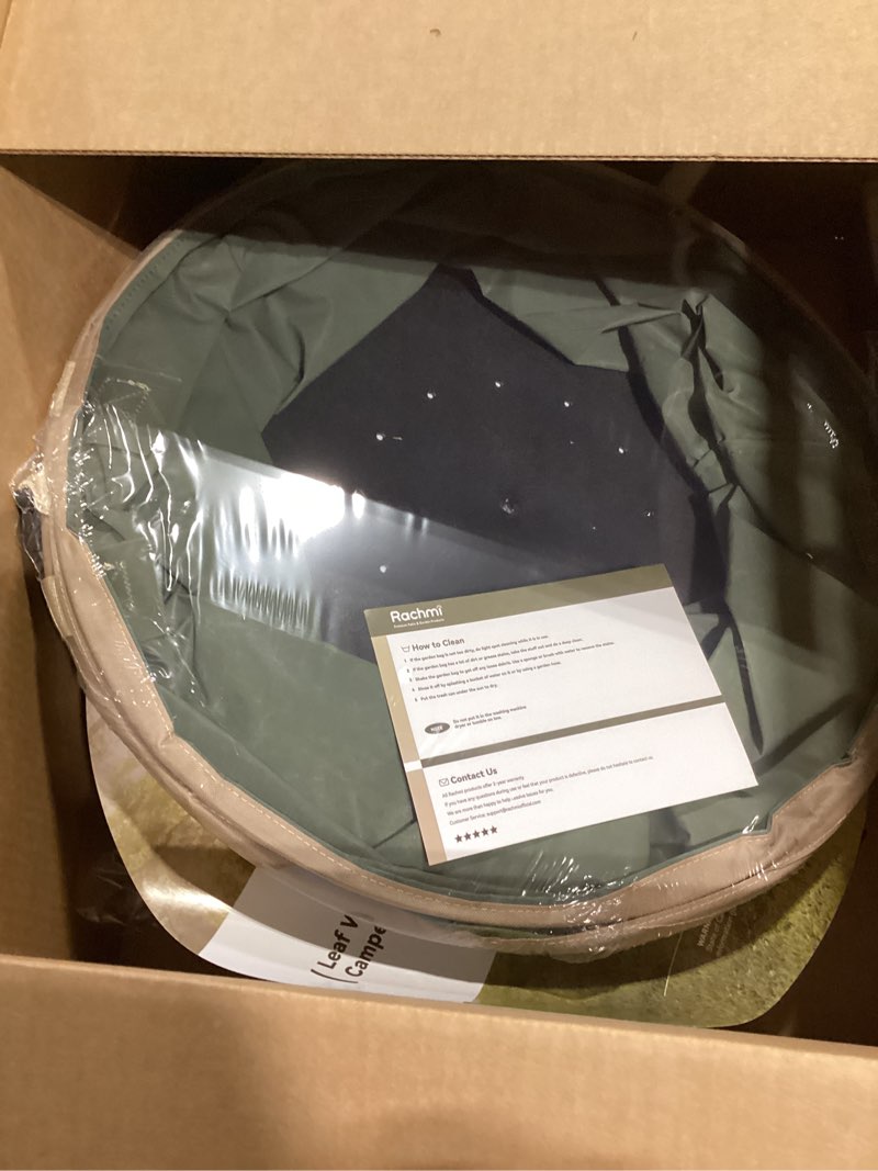 Condition photo showing New/Like New for rachmi 47 gallon collapsible trash can 2-pack with hard bottom | extra large reusable yard leaf waste bag outdoor pop up recycle bin for camping, green