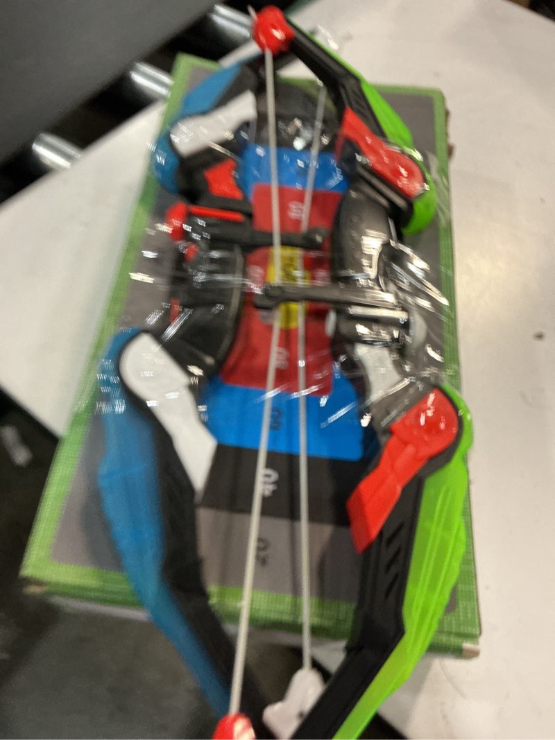Condition photo showing As Is for TEMI Bow and Arrow Set for Kids - Archery Toy Set - LED Light Up with Suction Cup Arrows, Target & Quiver, Indoor and Outdoor Toys for Children Boys Girls Green With Blue