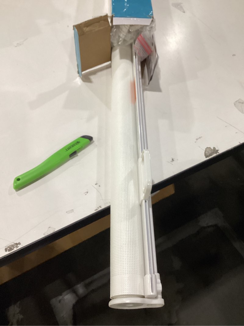 Condition photo showing As Is for Babepai Retractable Baby Gates Extra Wide | 72" Wide x 38" Tall Dog Gates for Stairs | Indoor/Outdoor Use | Child Gates for Doorways, Deck, Porch, Hallways, Patio - White B-white 72" Wide x 38" Tall - Drilling