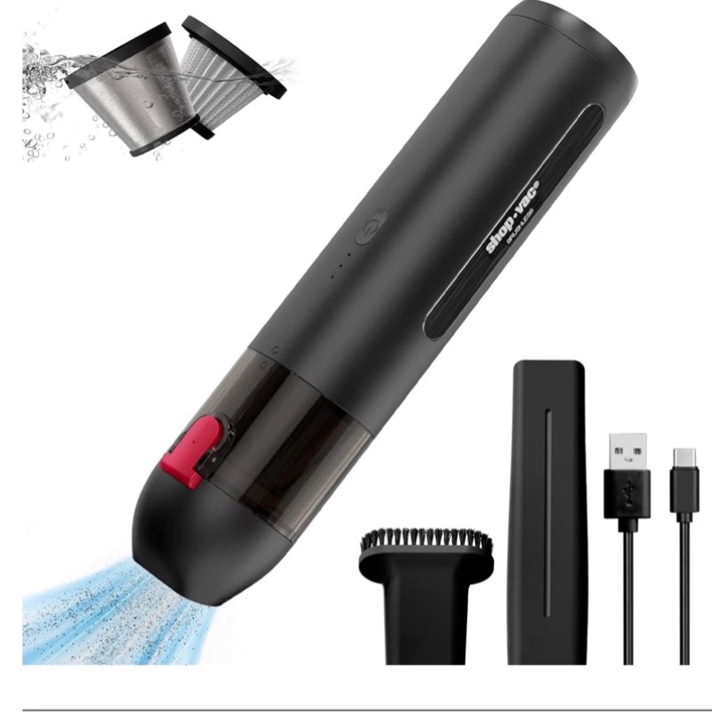 Shop-Vac Handheld Vacuum Cordless, 13000Pa Suction Power, 100W Brushless Motor, Mini Vacuum Cleaner 