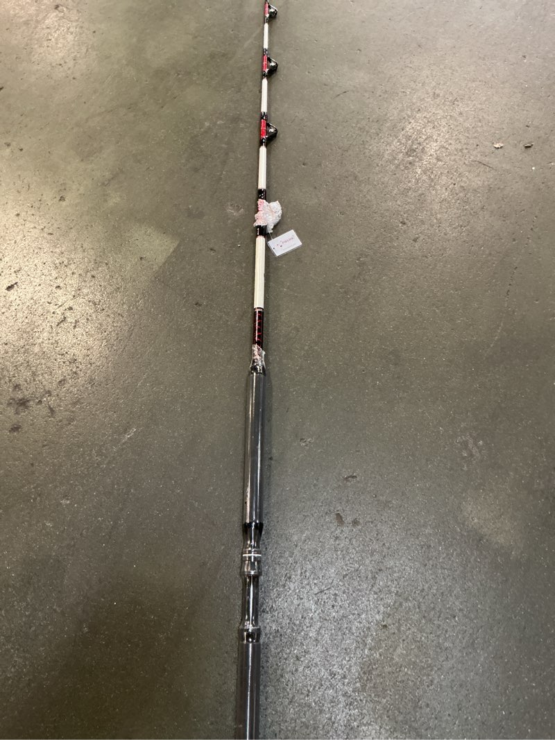 Condition photo showing New/Like New for Fiblink Saltwater Fishing Trolling Rod 1-Piece Heavy Duty Roller Rod Conventional Boat Fishing Pole with Roller Guides (50-80lb,5'6")