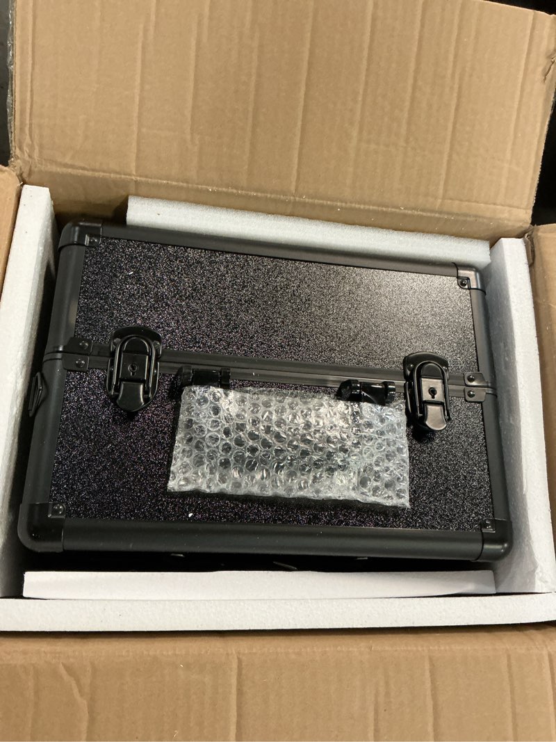 Condition photo showing Good Condition for 4 in 1 Rolling Makeup Case on Wheels with Drawer and Professional Cosmetic Organizers for Salon Barber - Bright Black