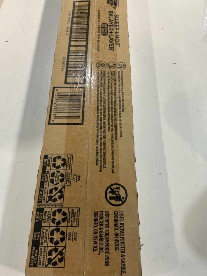 Condition photo showing New/Like New for swiffer sweep and mop deluxe  2-in-1 floor mopping and sweeping kit  includes 1 sweeper device  5 heavy duty dry sweeping cloths  6 heavy duty wet mopping cloths