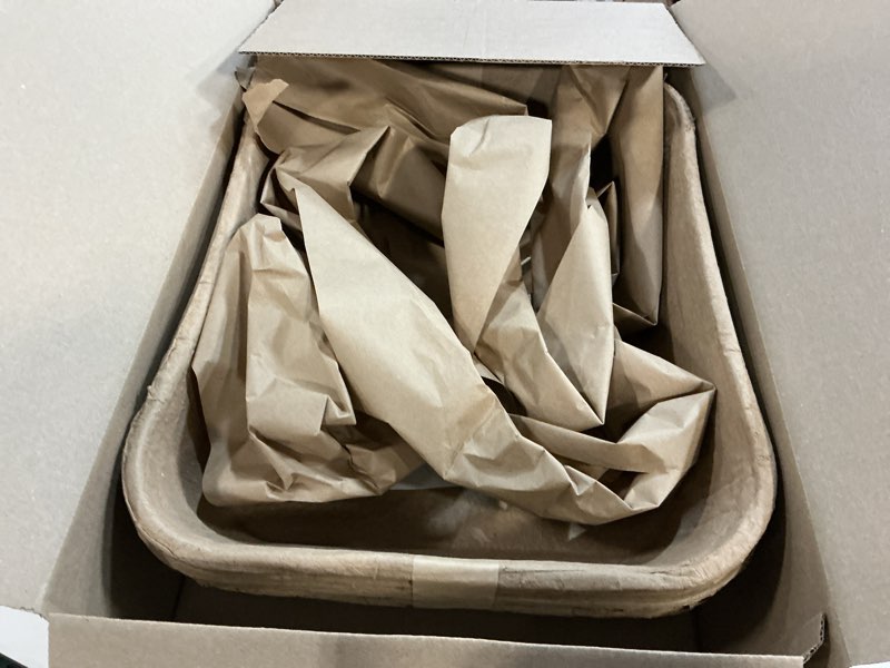 Condition photo showing Good Condition for kitty sift disposable cat litter box jumbo, 6 count, durable and portable for travel and home, eco-friendly disposable litter box controls odor