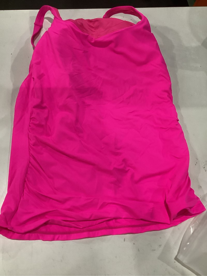 Condition photo showing Good Condition for aqua eve tankini tops for women swimwear top only tummy control bathing suit top no bottom (available in plus) medium hot pink