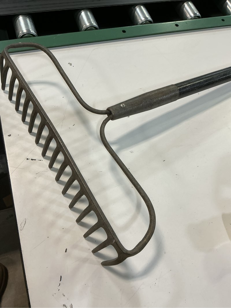 Condition photo showing As Is for Project Source 15-in Welded steel Lawn rake with Fiberglass Handle