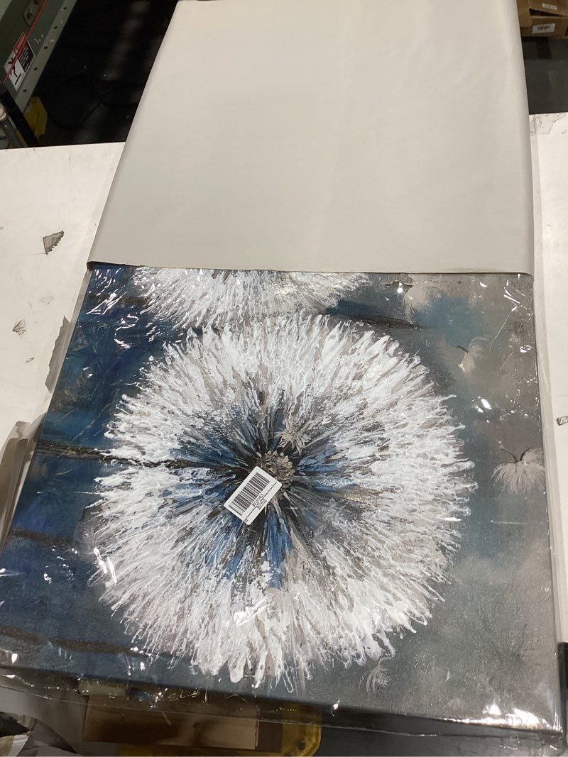 Condition photo showing Good Condition for large dandelion painting wall art decor canvas print picture for living room white flower flora plant home bedroom decoration modern framed artwork dandelion painting wall art 24×48 inches