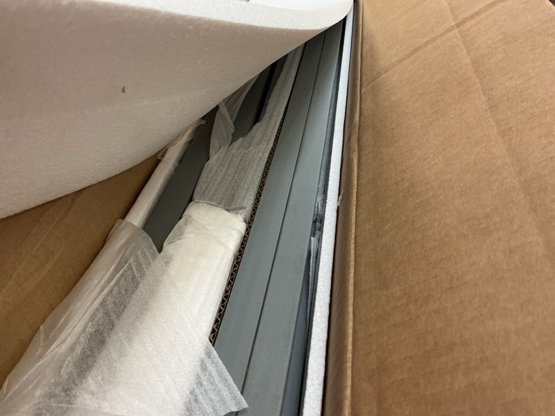 Condition photo showing As Is for Ball & Cast Twin Size House Loft Bed with Ladder and Full-Length Guard Rail,Wood Bedframe w/Slat Support & Solid Pine Legs,Space Saving,Bedroom Furniture for Student Dorms,Studio,White White-4 Twin(incomplete box 1/2)