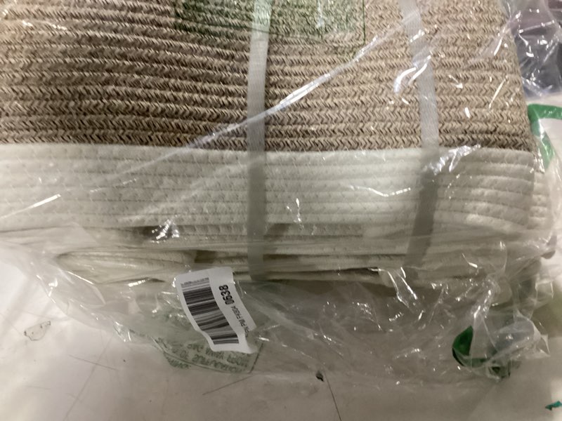 Condition photo showing Good Condition for OIASKET Storage Baskets for Organizing 3 Pack, Woven Baskets for Shelves, Closet Organizer Bins Empty Gift Basket Toy Storage for Toys, Books, Towels, Clothes, 15"x11.42"x6.7", Yellow Yellow 3Pcs-L15"xW11.42"xH6.7"