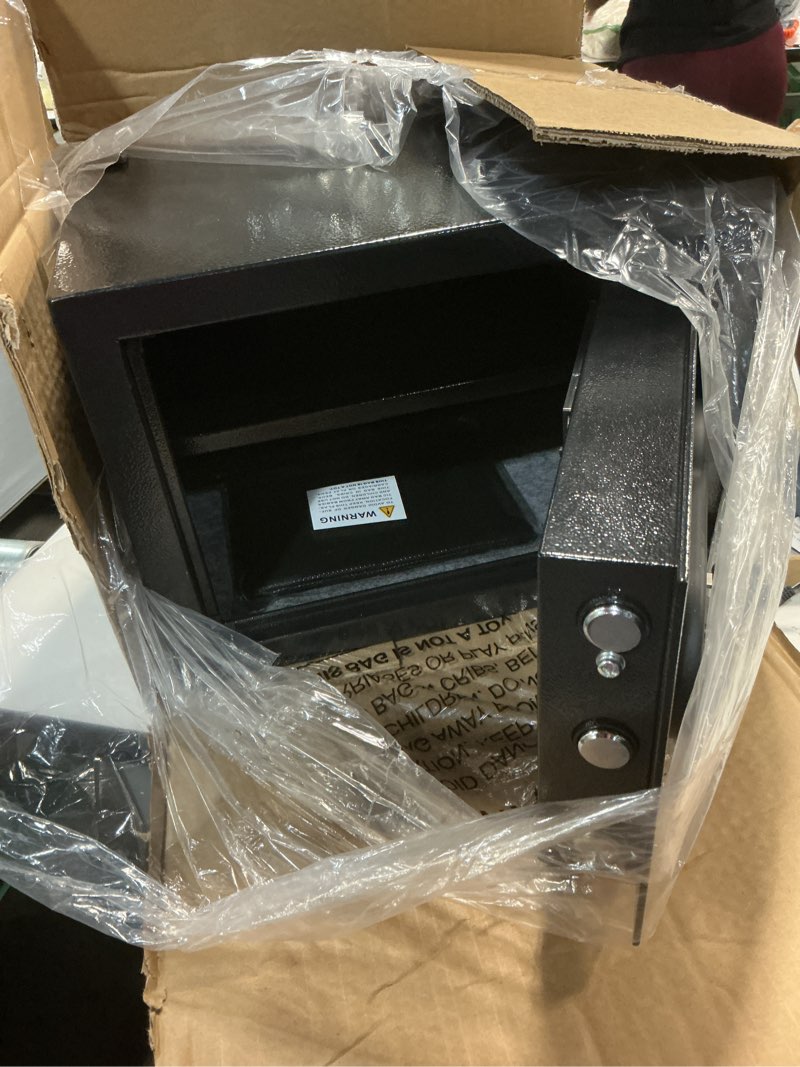 Condition photo showing Good Condition for 1.2 Cu Ft Home Safe, Small Safe Box with Fireproof Waterproof Bags, Programmable Keypad and Removable Shelf, Security Digital Home Safe for Home Money Firearm Medicines Valuables 1.2 Cubic Feet