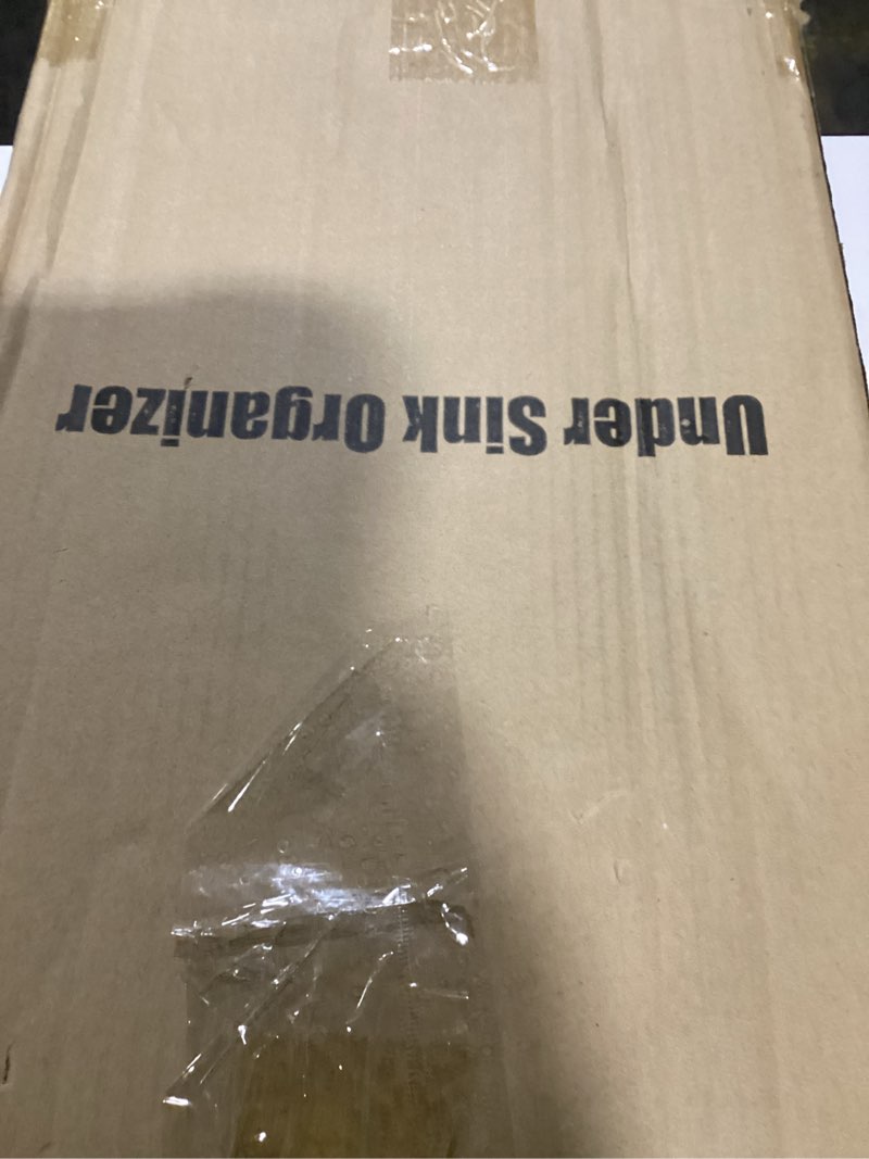 Condition photo showing New/Like New for Kitstorack Under Sink Organizer, 2 Tier Under the Sink Storage, Slide out Pull out Cabinet Organizer