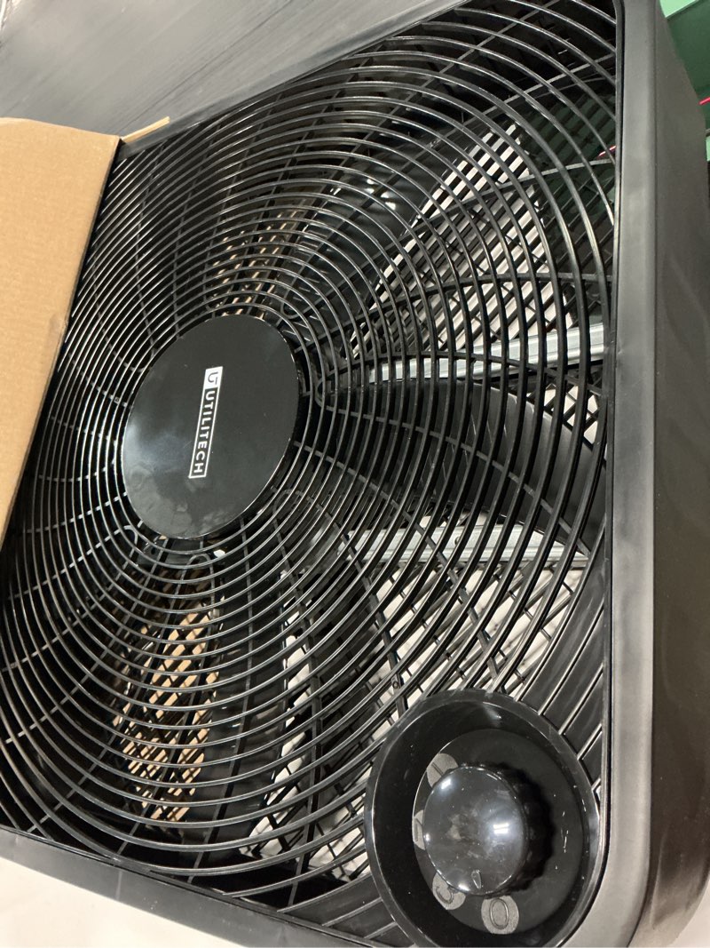 Condition photo showing Good Condition for utilitech 20-in 120-volt 3-speed high velocity indoor black box fan