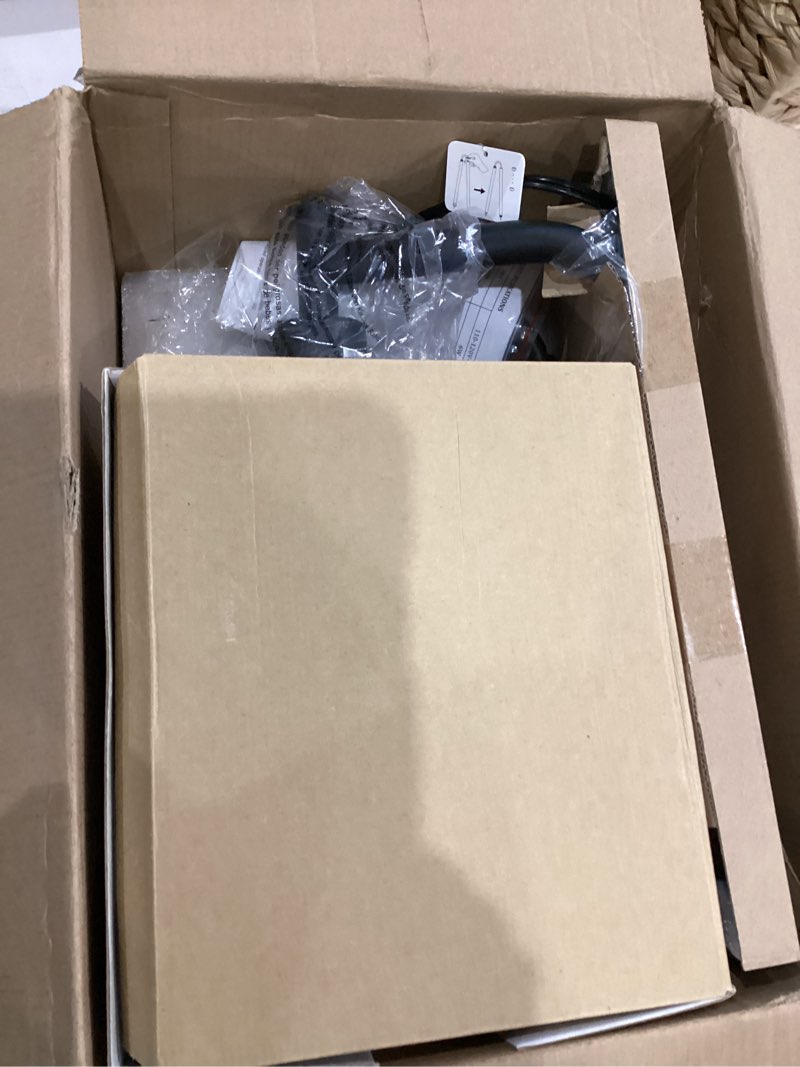 Condition photo showing New/Like New for Industrial Floor Lamp with Glass Shade - Black, LED Bulbs, Foot Pedal Switch, Easy Assembly Clear-Black