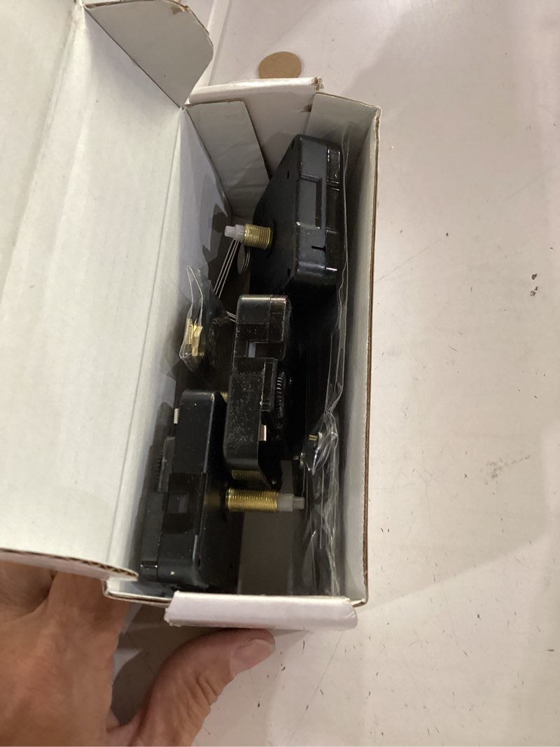 Condition photo showing As Is for emoon 3 pack silent clock mechanism replacement kit, quartz clock movement with 7 sets of hands, battery operated (shaft 16mm, 20mm, 23mm) size1-3pack
