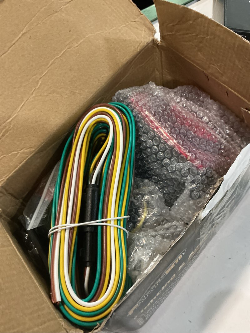 Condition photo showing As Is for partsam led submersible trailer tail lights kit, waterproof 12v square led trailer lights halo glow with wiring harness combination brake stop turn running license lights for rv marine boat trailer