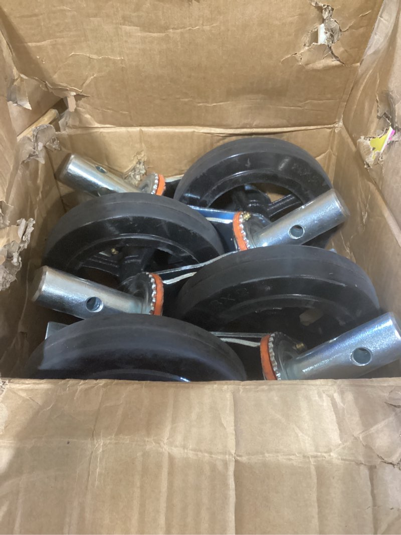 Condition photo showing Good Condition for besitu 8 inches scaffolding wheels 1-3/8" solid round stem caster with dual locking brakes 1100lbs capacity per wheel commercial scaffolding accessories