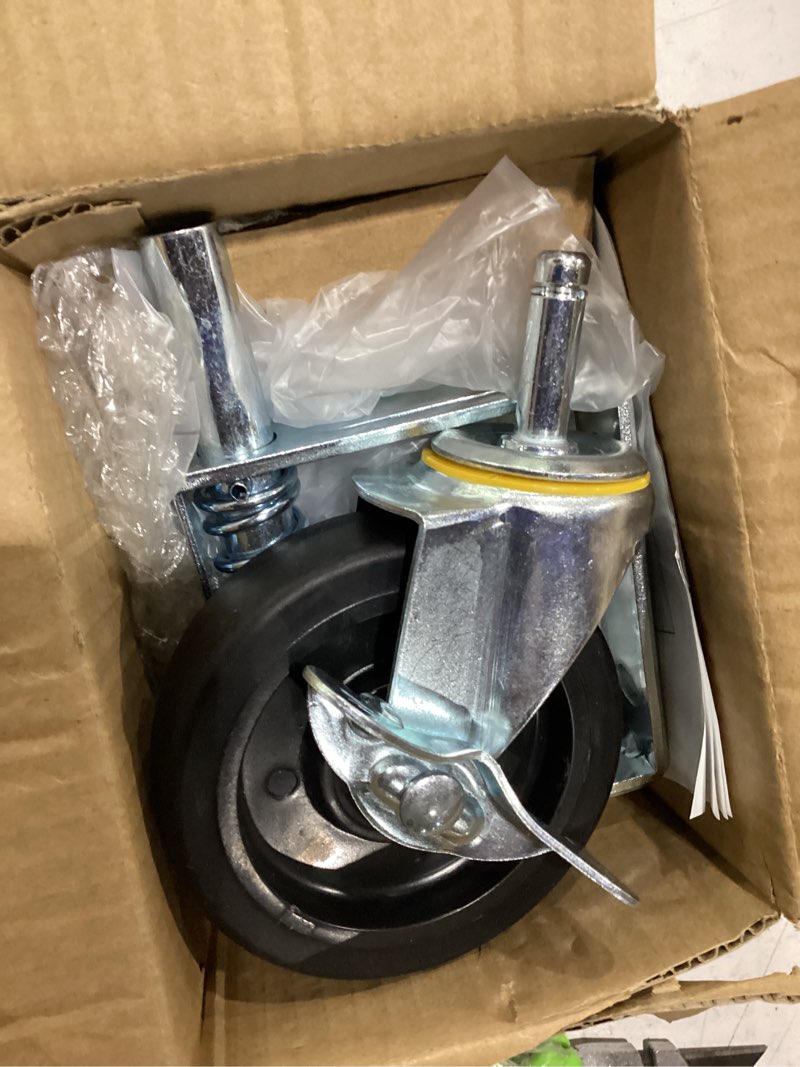 Condition photo showing New/Like New for gate wheels with side brake, spring loaded gate casters for farm yard and more max load capacity 220lbs 1