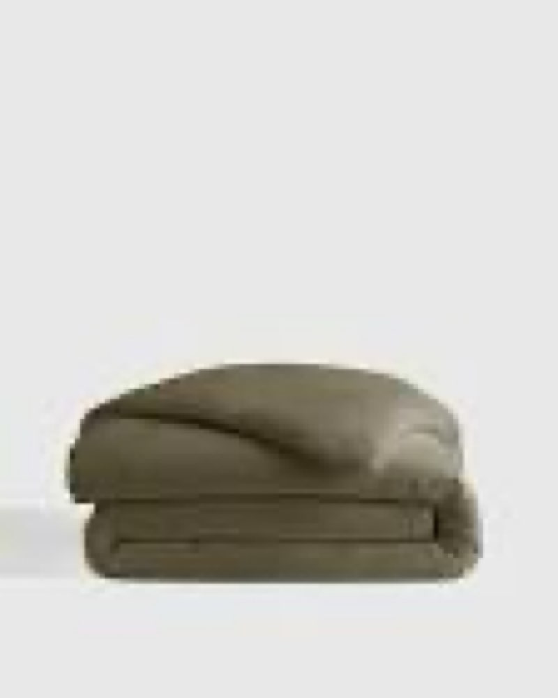 Quince Organic Cotton Duvet Cover Set Of 1 Piece Olive King