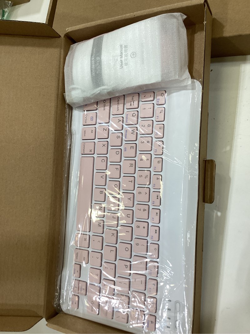 Condition photo showing Good Condition for rechargeable bluetooth keyboard and mouse combo for ipad, ultra-slim portable wireless mouse keyboard for ipad pro air mini iphone samsung tablet cell phone android, ipados/ios 13 and above (pink)