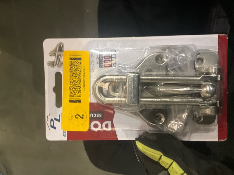 Condition photo showing Good Condition for prime-line u 11316 swing bar door guard with high security auxiliary lock, satin nickel finish (single pack) satin nickel door guard