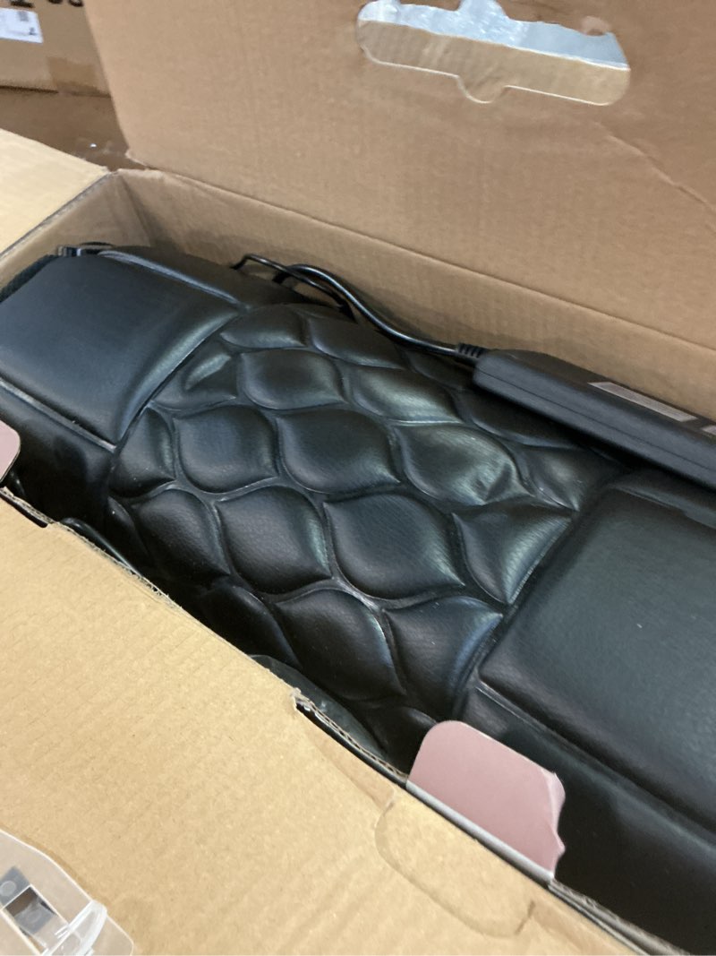 Condition photo showing As Is for massage mat, detachable neck massager, full body vibration heating, massage pad with 10 vibrating motors and 9 speed settings for home office use, gift for men women parents christmas,black