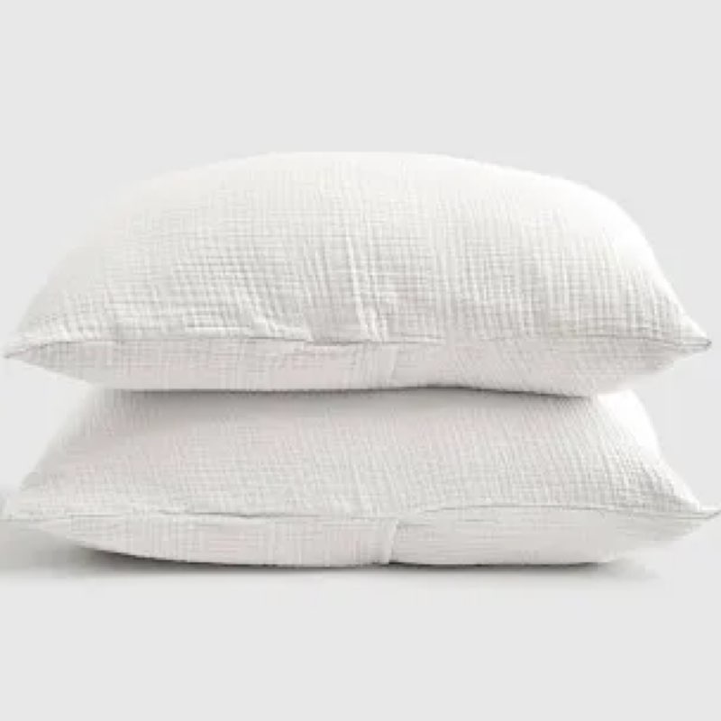 organic airy gauze dream quilt sham, white, full/queen