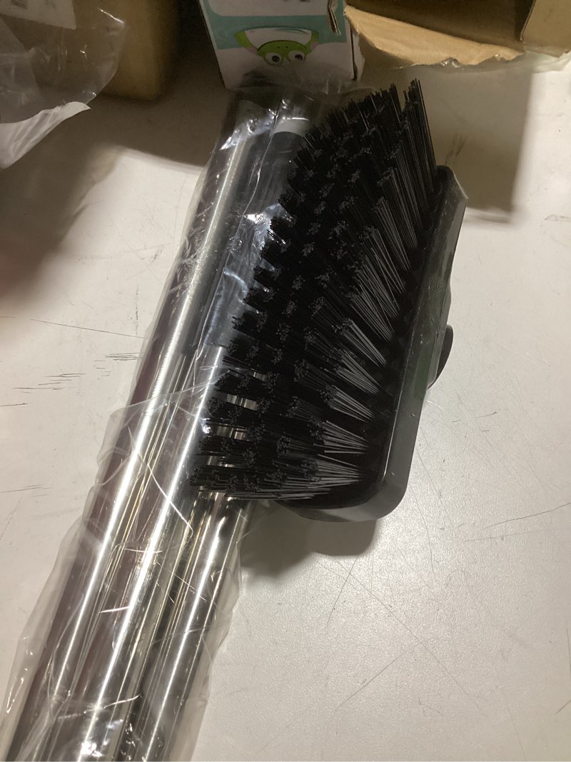 Condition photo showing Good Condition for push broom brush stiff bristles floor cleaning brush multi-purpose scrubber brushes for bathroom bathtub tile floor deck patio
