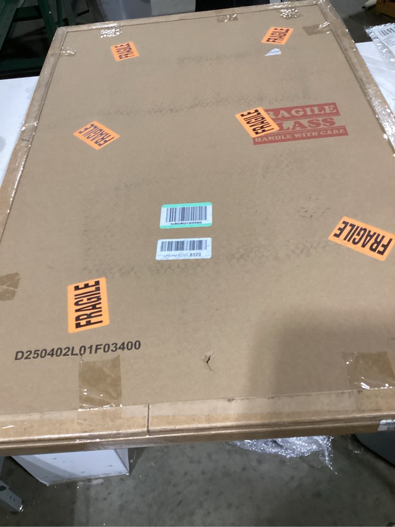 Condition photo showing Good Condition for U Brands Glass Dry Erase Board, 24" x 36", White Frosted Surface With Silver Grommets, Frameless, Includes Marker With Eraser 35"W x 23"H