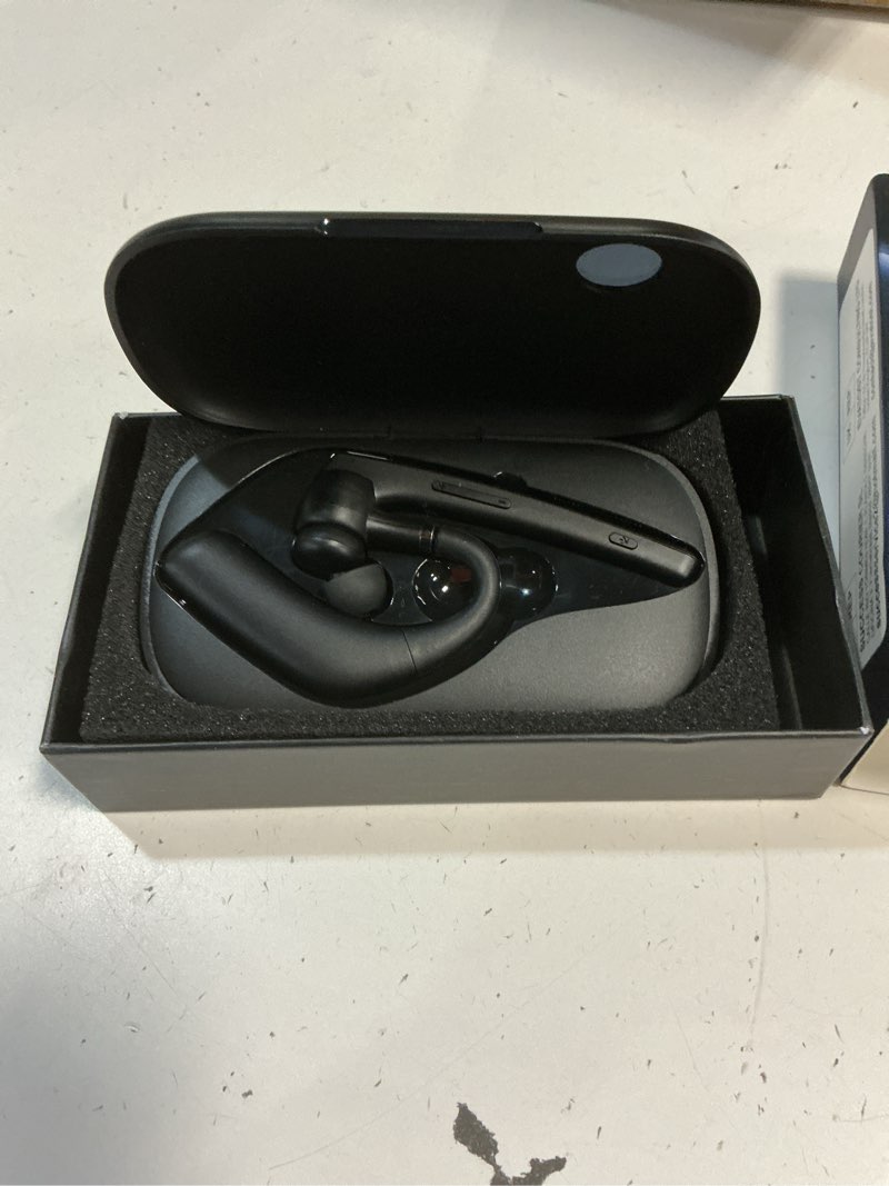 Condition photo showing Good Condition for bluetooth headset with 72-hour talk time & 500mah charging case, bluetooth v5.3 headset with noise cancelling mic – wireless earpiece hands-free headphones for office trucker driving business,black