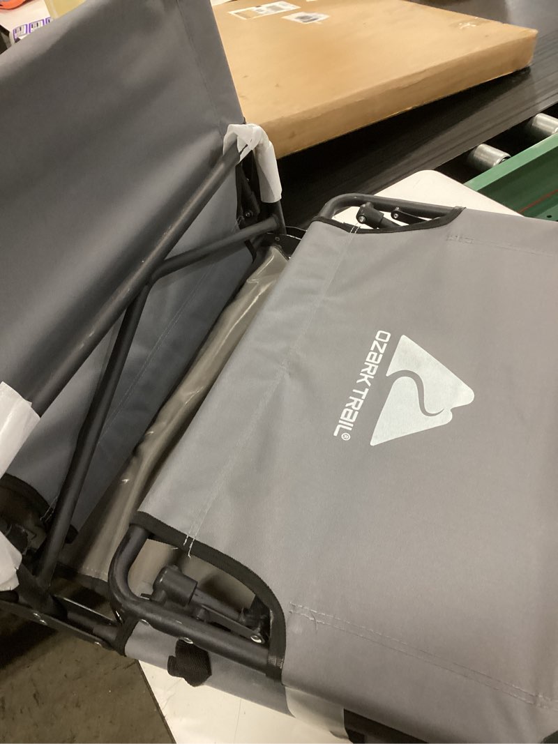 Condition photo showing New/Like New for ozark trail camping folding with easy setup cot  gray color  adult  open size 75.6 in x 25 in x 8.46in
