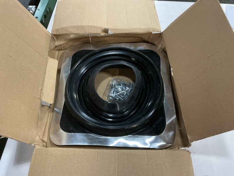 Condition photo showing As Is for VIVIDA #7 Silicone Metal Roof Pipe Boot, High Temp Flexible Roof Jack Vent Boot for Pipe OD 6" to 11", Screws & Hex Socket Included, Square Base, Black, 1 Pack #7 (Pipe OD 6" to 11") Black - Square Base (1 PCS)