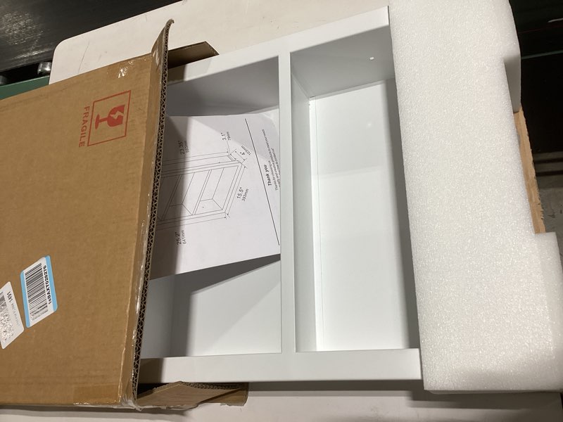 Condition photo showing New/Like New for idyllor recessed medicine cabinet no mirror - 14x24 bathroom storage wall cabinet with 2 shelves, 304 stainless steel shower niche, matte white waterproof for bathroom, toilet, vanity matte white 14"x 24"