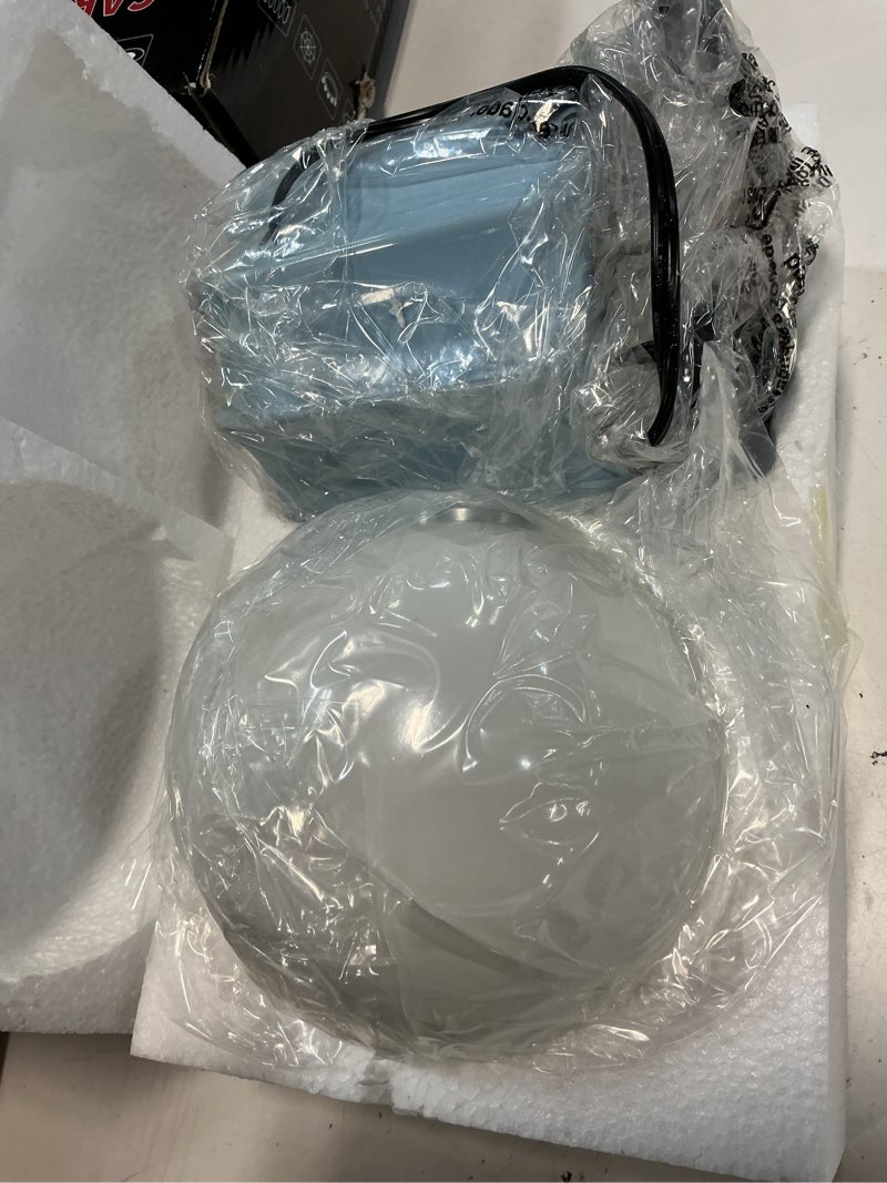 Condition photo showing New/Like New for Modern Ceramics Table Lamp Khaki Ceramic Base White Jade Round Ball Glass Accent Lamp