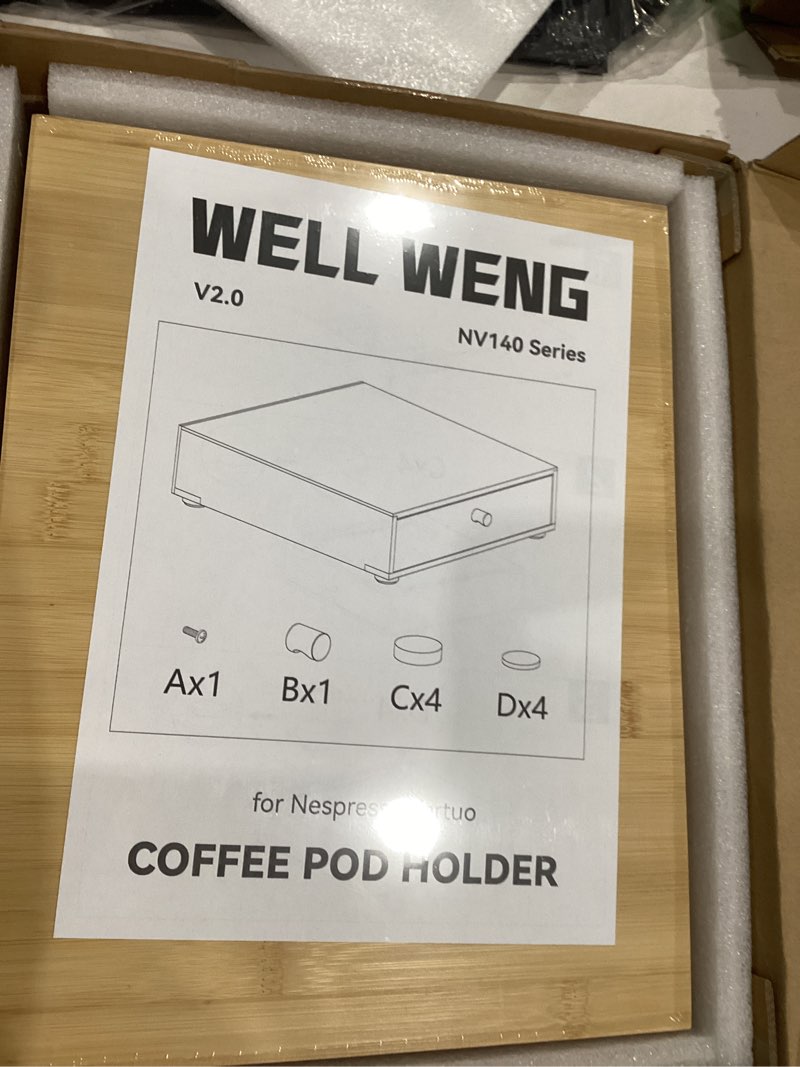 Condition photo showing New/Like New for for nespresso vertuo capsules (nv136) - premium bamboo coffee pod drawer, 36 big or 48 small vertuoline pods organizer - 10.8"wx14"dx3.9"h (natural) standard 48 capacity