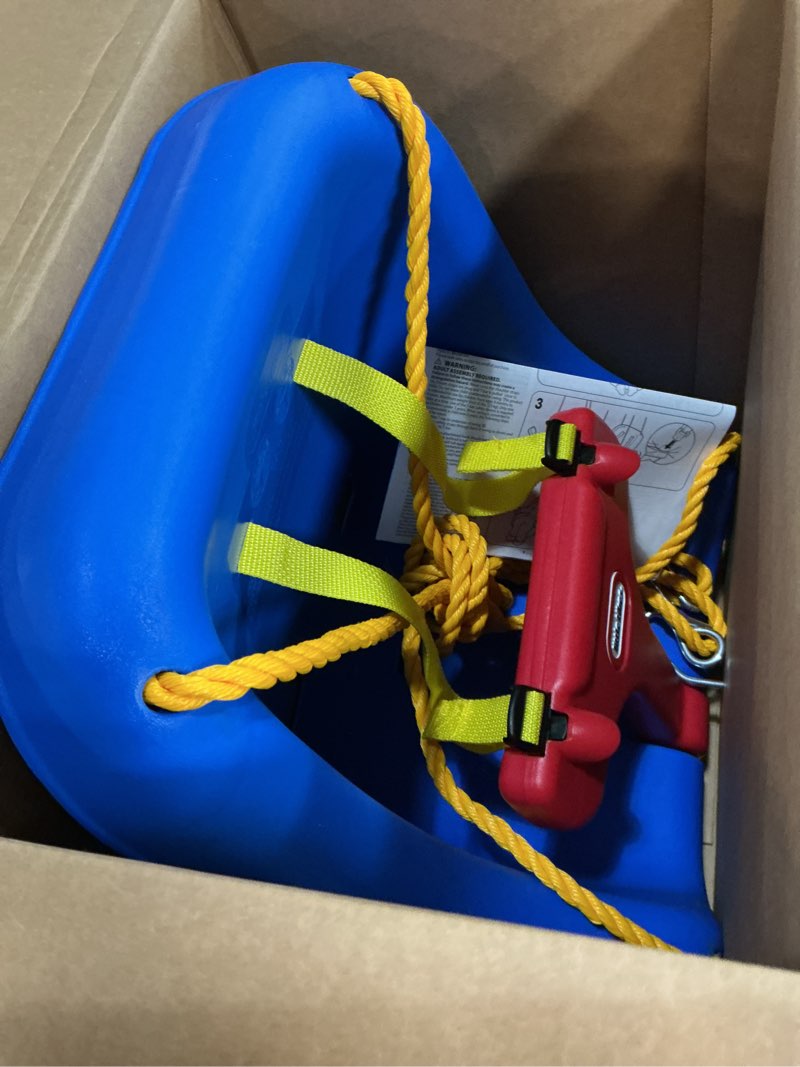Condition photo showing Good Condition for little tikes 2-in-1 snug  n secure blue swing for baby and toddlers  ages 9 months - 4 years