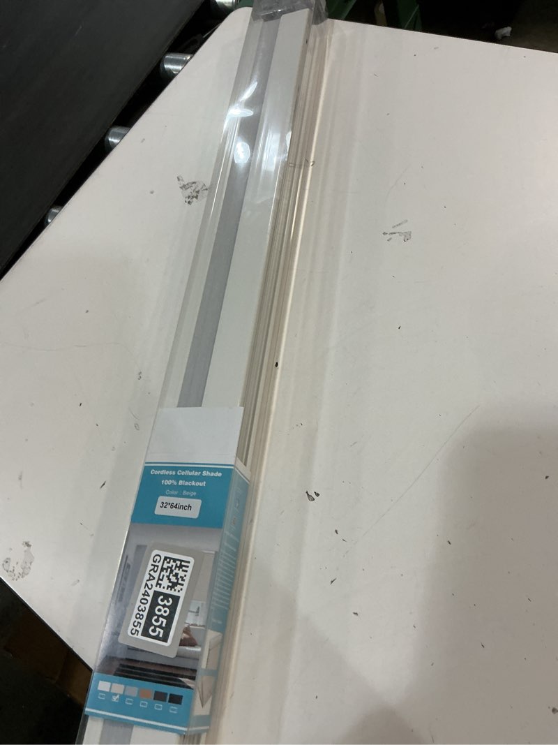 Condition photo showing New/Like New for Cordless Cellular Shades Blackout Honeycomb Blinds Fabric Window Shades 36" W x 64" H, Ivory Beige(Blackout) 36"W x 64"H Ivory Beige(blackout)